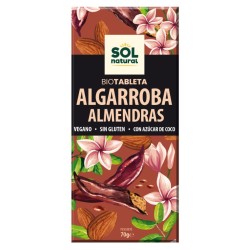 Chocolate Algarroba Almendras Bio Vegan Sin Gluten 70g...
