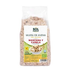 Muesli de avena Manzana y Canela sin gluten bio 425g Sol...