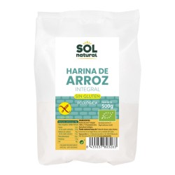 Harina de arroz integral sin gluten bio 500g Sol Natural