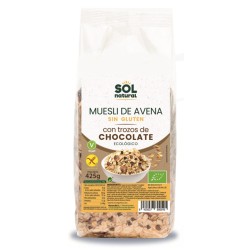 Muesli de avena y chocolate sin gluten bio 425g Sol Natural