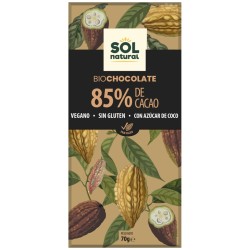 Tableta chocolate cacao puro 100% Bio 70g Sol Natural