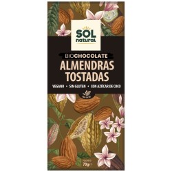Tableta chocolate y almendras tostadas bio 70g Sol Natural