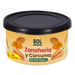 Pate vegano zanahoria curcuma bio 125g Sol Natural