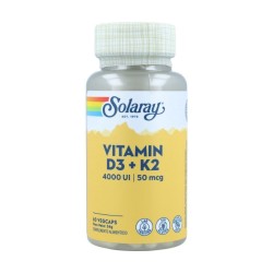 Vitamina-D3+K2 Sin Gluten 60caps Solaray